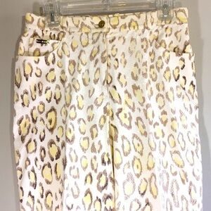 Vintage St. John Jeans Pants Animal Print Leopard Yellow